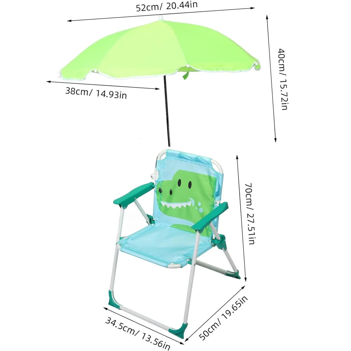 1 Set Folding Beach Chair with Umbrella Portable Outdoor Camp Chair for Lightweight Lawn Chair for Boys Summer Travel Relaxation