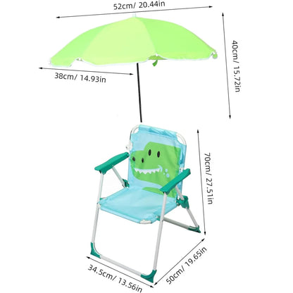 1 Set Folding Beach Chair with Umbrella Portable Outdoor Camp Chair for Lightweight Lawn Chair for Boys Summer Travel Relaxation