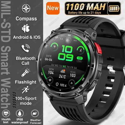 2026 New T-Rex3 Ultra Military Smart Watch 1100mAh Battery GPS Path IP68 Waterproof Sports Tracker Outdoors Compass Smartwatch