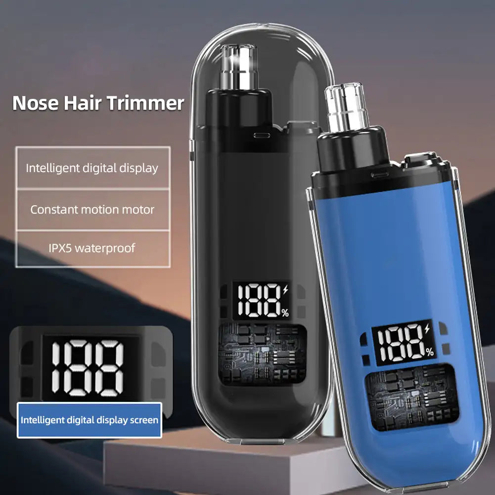 Portable Electric Nose Hair Ear Trimmer Cut Nose Hair Without Harming Nasal Cavity Digital Display Nose Hair Trimmer