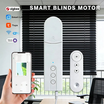 Tuya WiFi Smart Curtain Motor, ZigbeeElectric Roller Blinds Driver, Alexa Google Home Voice Control, Automatic Pull Cord Chain