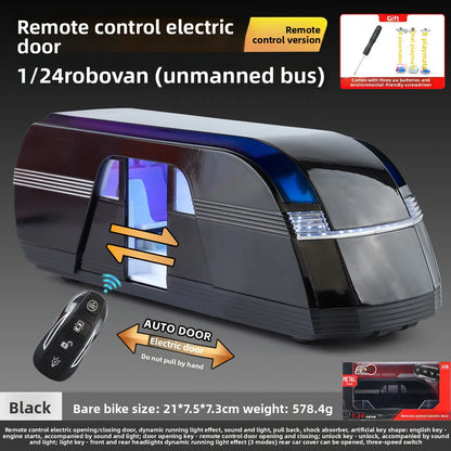 1:24 Remote Control Bus  Electric Door Opening, Pull Back, Light Sound High-Tech Decoration, Toy for Kids Adult Collection