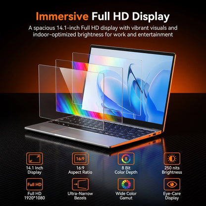 LENO Portable 14.1" Windows 11 Laptop | 16GB RAM | Intel 4405U | 1TB–2TB SSD | FlipStylez LLC®
