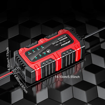 6V/12V 1.5A Multiple Protection Lead-Acid Battery Charger Car Motorcycle Battery Full Intelligent Intelligent Pulse Repair