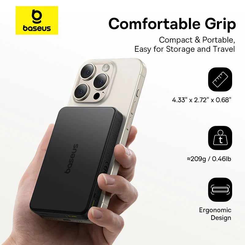 Baseus Qi2 Magnetic Power Bank 10000mah Fast Charge Powerbank Wireless Charging 22.5W External Battery Charger For iPhone 16 15