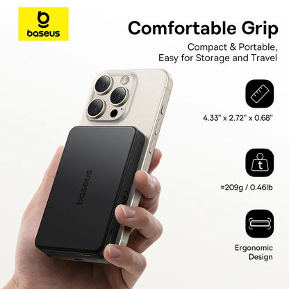 Baseus Qi2 Magnetic Power Bank 10000mah Fast Charge Powerbank Wireless Charging 22.5W External Battery Charger For iPhone 16 15