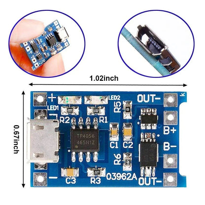 2/5PCS 5V 1A Micro/Type-c/Mini 18650 TP4056 Lithium Battery Charger Module Charging Board With Protection Dual Functions Li-ion