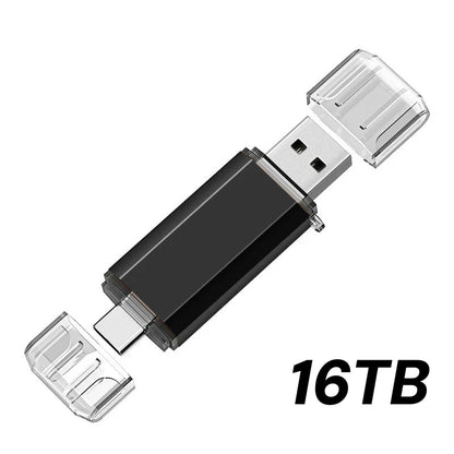 Lenovo 16TB 2 In 1 OTG USB Flash Drive 3.0 Type C 8TB 2TB Pendrive For iPhone Samsung Huawei Xiaomi Android Laptop Memory Stick