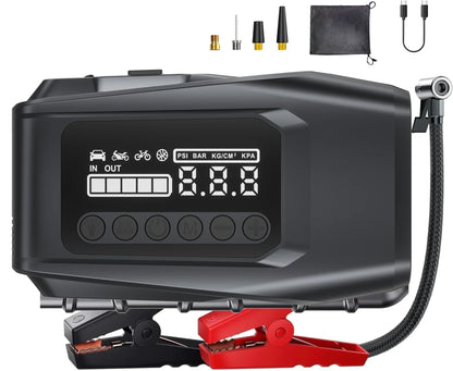 5-IN-1 Car Jump Starter with Air Pump Peak 5000A Auto Battery Booster 150PSI Air Compressor Portable Power Bank Tire Inflator