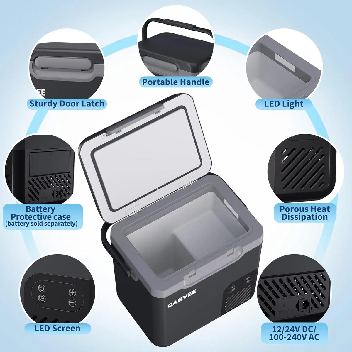 Car Refrigerator, 13QT(12L)/19QT(18L) Car Fridge Portable Freezer Compressor Electric Cooler, Portable Refrigerator, Rapid Freezing, -4°f to 68°f, 12/24V Can, Built-in Light