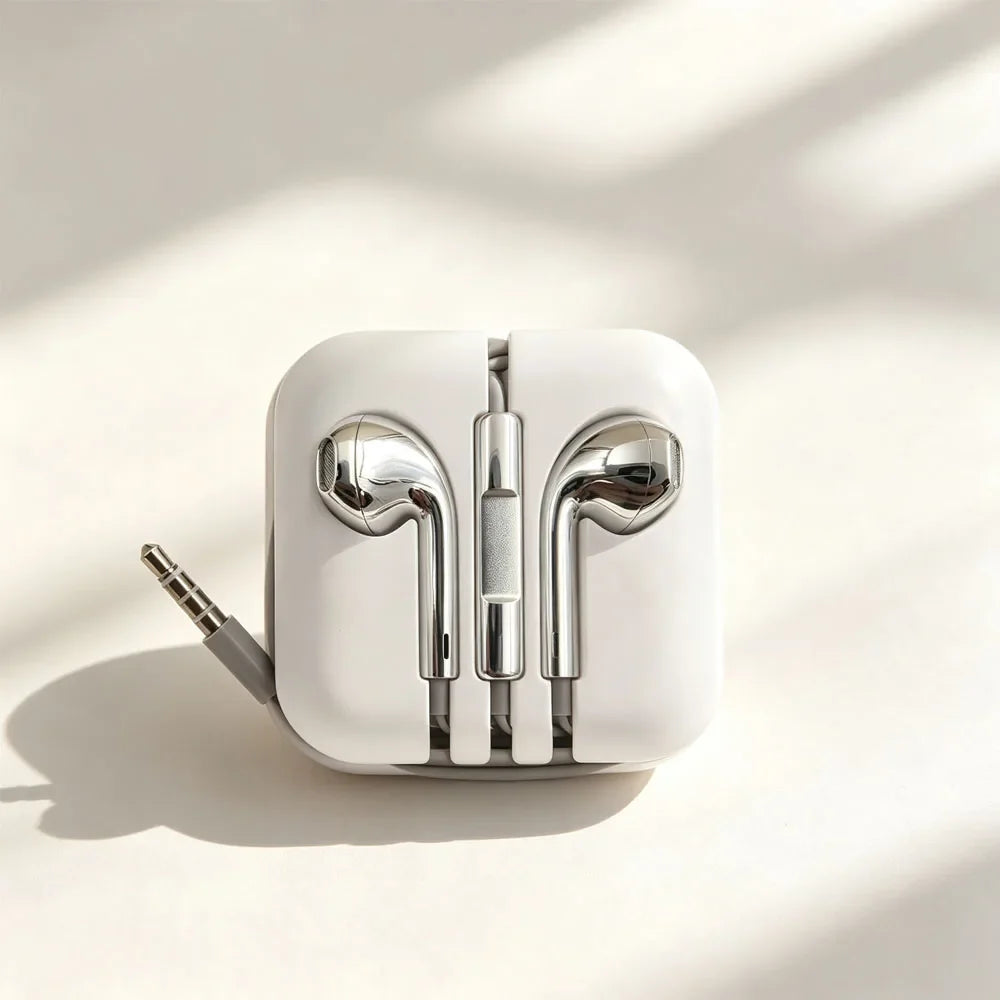 Fashion Silver Wired Type-C or Lightning In-Ear Earphones Compatible with Tablets Laptops - Headphones for General Use