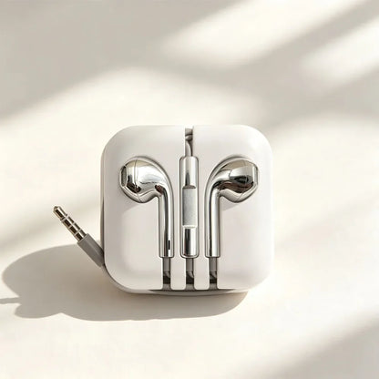 Fashion Silver Wired Type-C or Lightning In-Ear Earphones Compatible with Tablets Laptops - Headphones for General Use
