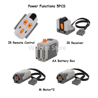 Legoeds-compatible MOC Technical Power Functions M Motor 8883 Modified Remote Control Power Group Train Lithium Battery Box 9686