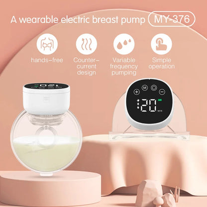 2pcs Wearable Breast Pum Hands Free Electric Breast Pump Silent Invisible Breast Pump 3 Modes 9 Levels of Suction 180ML Capacity