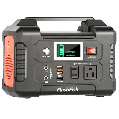 FlashFish E200 151Wh Portable Power Station 200W Pure Sine Wave Solar Generator, 40800mAh Battery Backup with AC/DC/USB Outputs, 7 Devices Charging, for Camping, Travel, Emergency, Outdoor Use