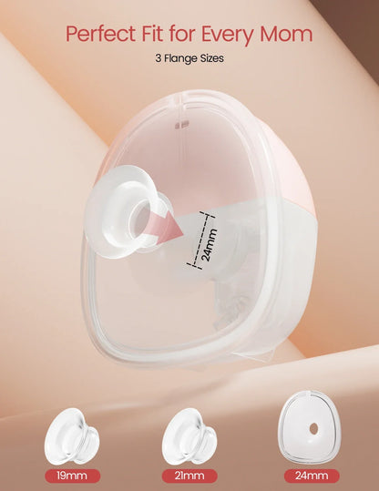 NCVI 2Pack Wearable Breast Pump Hands-Free 1500mAh Battery Quiet LED Display 4 Modes 9 Levels 300mmHg Suction Anti-Leakage 19-24mm Flanges for Nursing Moms