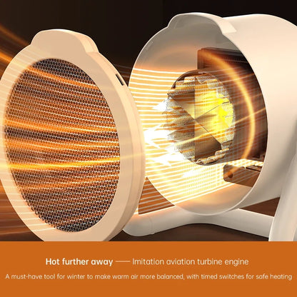 2026 500W Portable Desktop Electric Heater Warm Air Blower Heating Ceramic Space Heater With Tip Over Protection For Home Use