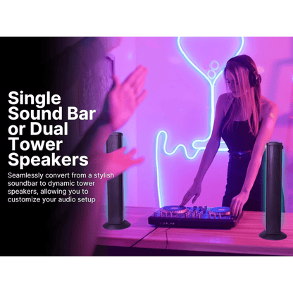 SoundPro 2-in-1 LED BT Stereo Speaker System with RGB Lighting Effects