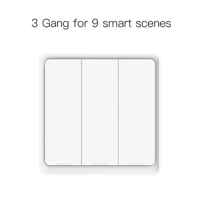MOES 4 Gang Tuya ZigBee Wireless 12 Scene Switch Push Button Controller Battery Powered Automation Scenario for Tuya Devices
