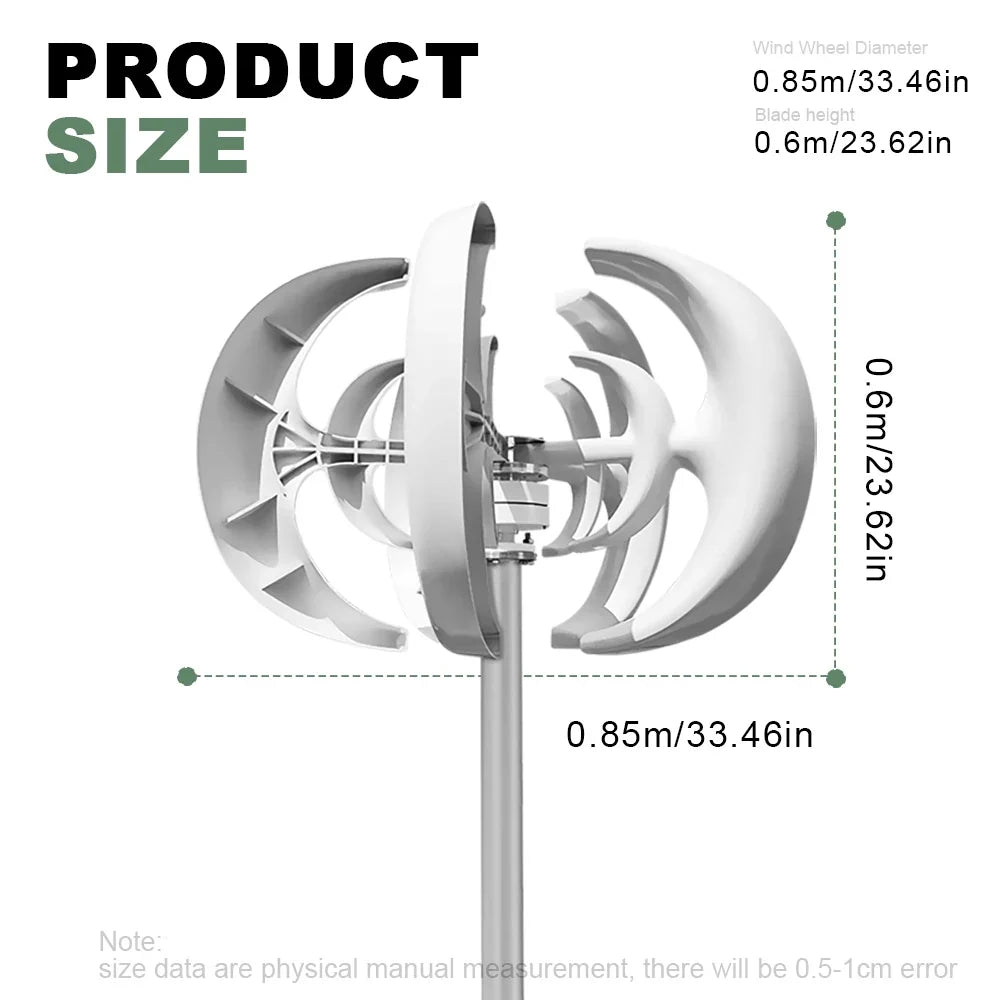 3000W Wind Turbie Generator 12V 24V 48V With Free MPPT Controller PV Solar Panel Off Grid System Free Energy 220V For Home