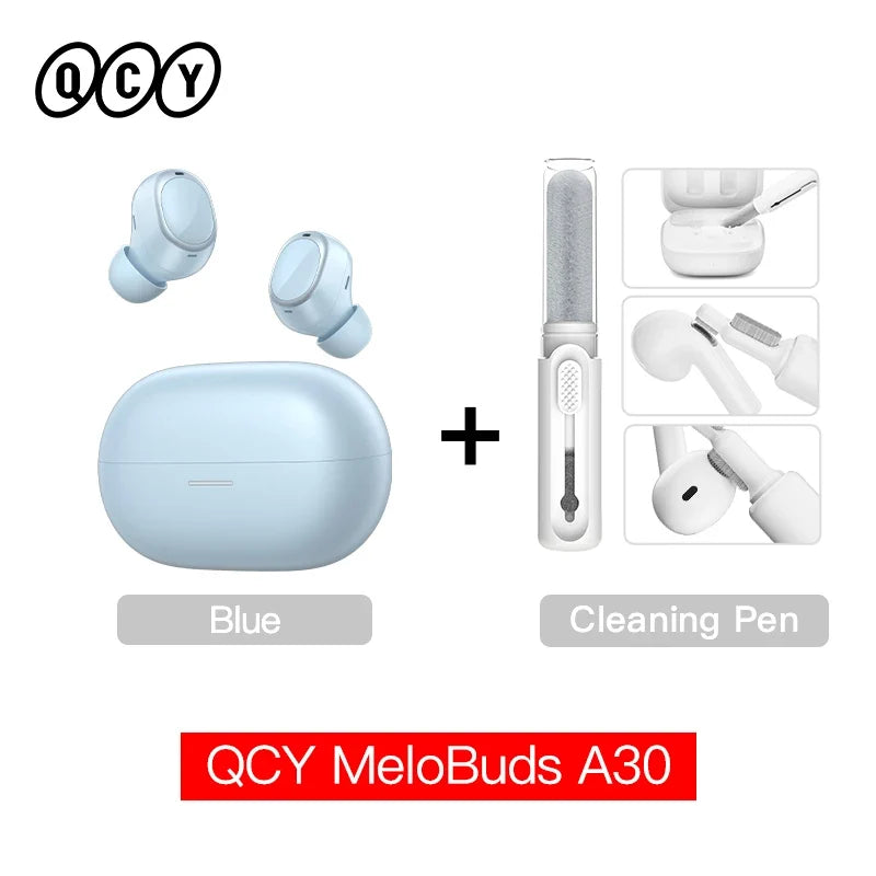 QCY MeloBuds A30 Wireless Earbuds Bluetooth 6.0 LDAC Hi-Res Audio -60dB Hybrid ANC Earphones AI Scene 8 Mics HD Call Headphones