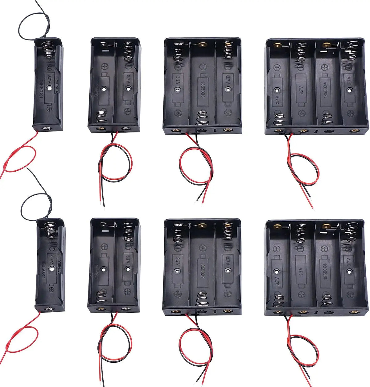 3pcs 18650 Battery Holder with Wire 3.7V,7.4V, 11.1V, 14.8V 18650 Battery Holder Box for Battery storage charging