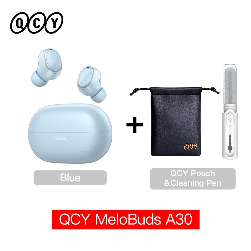 QCY MeloBuds A30 Wireless Earbuds Bluetooth 6.0 LDAC Hi-Res Audio -60dB Hybrid ANC Earphones AI Scene 8 Mics HD Call Headphones
