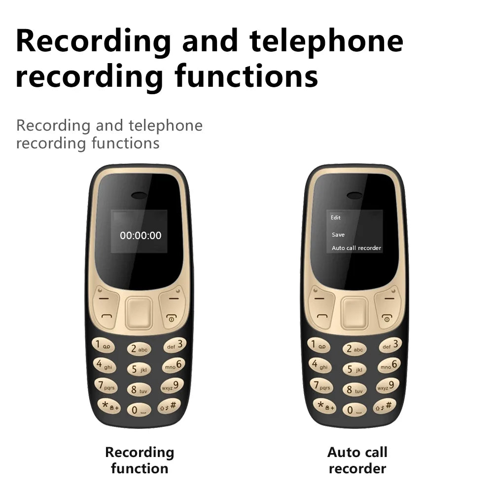 SERVO BM10 Mini Feature Phone Dual SIM Dual Standby Voice Dialing Low Radiation Mp3 Player With Earhook Pocket Cellular Phone