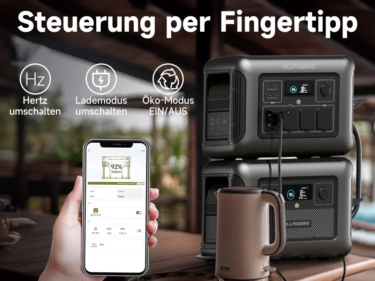 ALLPOWERS R1500 Modular Power Stations Key Into B1000 Superior Off-grid Portable Backup UPS Solar Electricity Generator System
