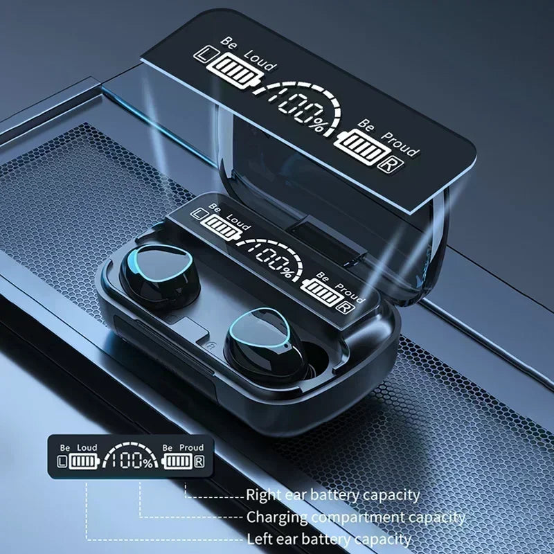 TWS BT5.3 Headphones LED Display Wireless Earphones With Microphone 9D Stereo Sports Waterproof Earbuds Headsets