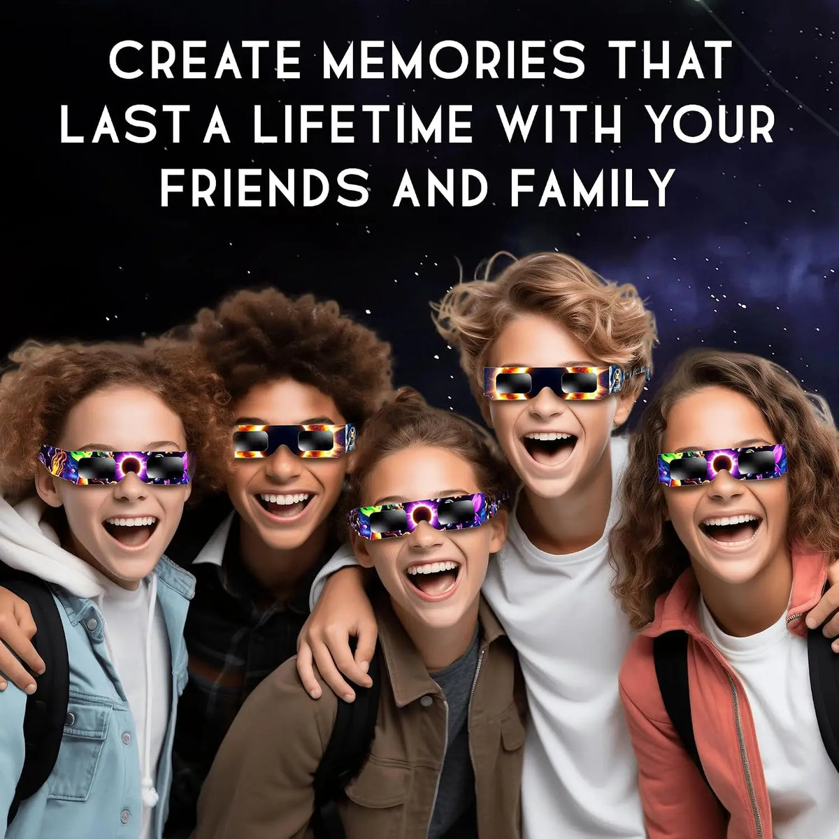 10pcs Family Pack Paper Solar Eclipse Glasses Safe Direct Sun Viewing