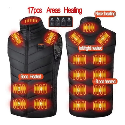 Chaleco Térmico 21 Zonas Calor: Chaqueta Eléctrica USB Hombre/Mujer