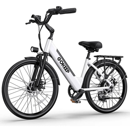 26-inch fashionable E-Bike, 7-speed variable speed adult electric bicycle, 600W brushless motor 48V-10.4ah battery electric mope