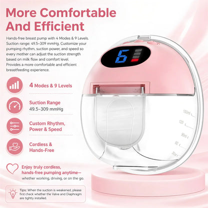 Wearable Breast Pump Hands Free Electric Wearable Breast Pumps Slient BPA-free Breastfeeding Milk Collector Wearable Breast Pump