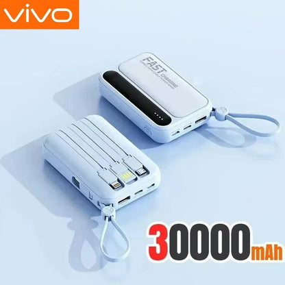 VIVO 500000mAh Power Bank Built in 4 Lines Large Capacity Super Fast Charging Portable External Battery for All Phones 2026 NEW