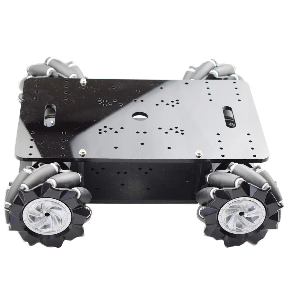15KG Load 4WD 80mm Mecanum Wheel Robot Car Double Chassis Kit with DC 12V Encoder Motor for Arduino DIY Project STEM Toy
