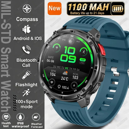 2026 New T-Rex3 Ultra Military Smart Watch 1100mAh Battery GPS Path IP68 Waterproof Sports Tracker Outdoors Compass Smartwatch