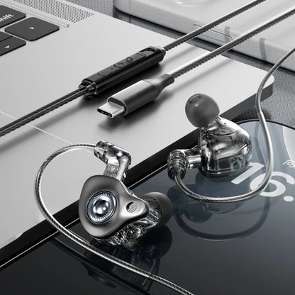 HIFI 3.5mm&Type-C Wired Headphones 9D Surround Deep Bass Stereo Headset Sport Earphone Detachable Cable ENC Noise Reduction