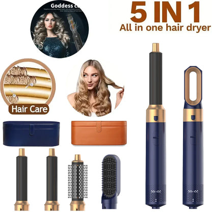 5 In 1 Styling Hair Dryer Electric Comb Negative Ion Professional Automatic Comb Curly Hair Straight Hair Comb Styling Tool