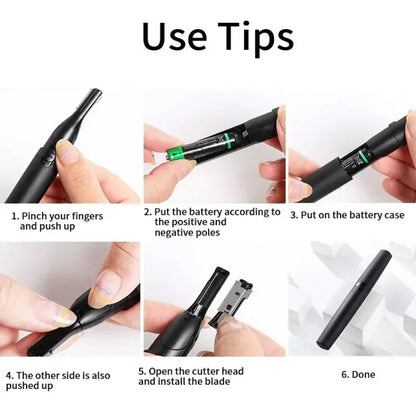 Electric Eyebrow Trimming Tool For Automatic Electric Eyebrow Trimmer Nose Hair Shaving Brush Scraper For Nose Ears and More 1pc