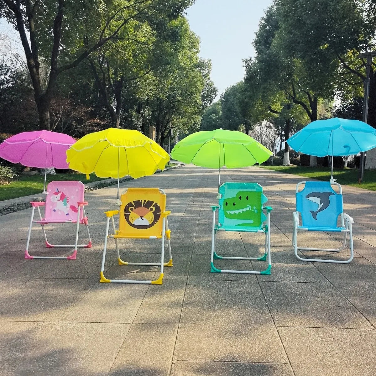 1 Set Folding Beach Chair with Umbrella Portable Outdoor Camp Chair for Lightweight Lawn Chair for Boys Summer Travel Relaxation