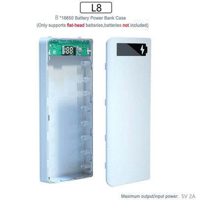 8/10*18650 Power Bank Battery Box Holder Portable Dual USB Type C Charge Shell for iPhone Xiaomi Huawei 18650 Battery Cases