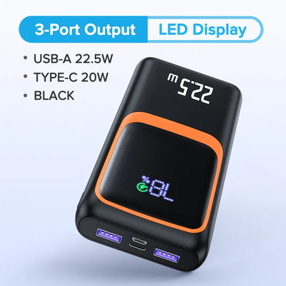 QOOVI 20000mAh Power Bank External Large Battery Capacity PD 22.5W Fast Charging Portable Charger For Samsung iPhone Xiaomi