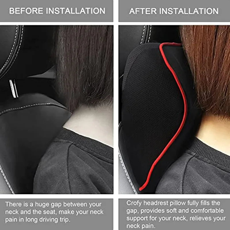 Memory Foam Car Cushions – Neck Pillow & Lumbar Options