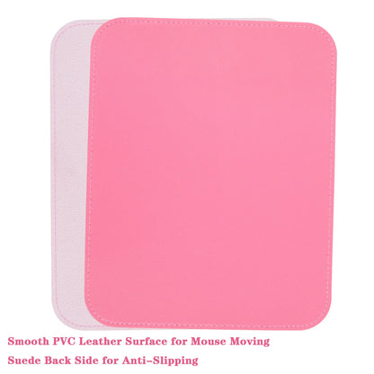 2pack Leather Mouse Pad with Stitched Edge for Laptop Computer PC Personality Desings Office Mouse Mat Pad 20X25CM