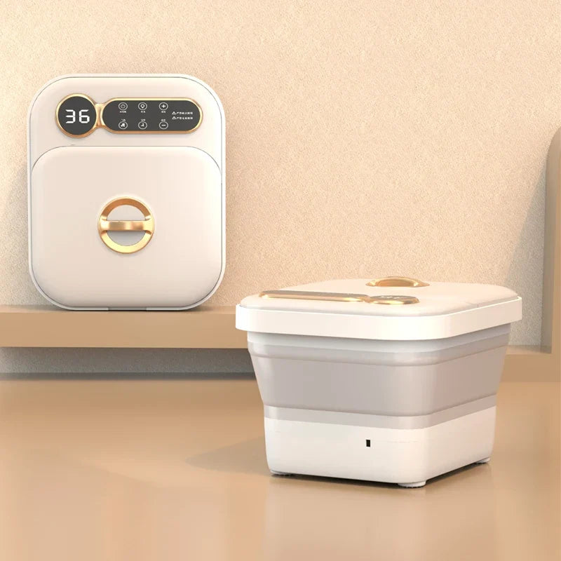 Foot Spa Bath Massager Automatic Warm Heated Simple Screen Touch Controller Electric Roller Feet Washing Tub Fatigue Relief Gift