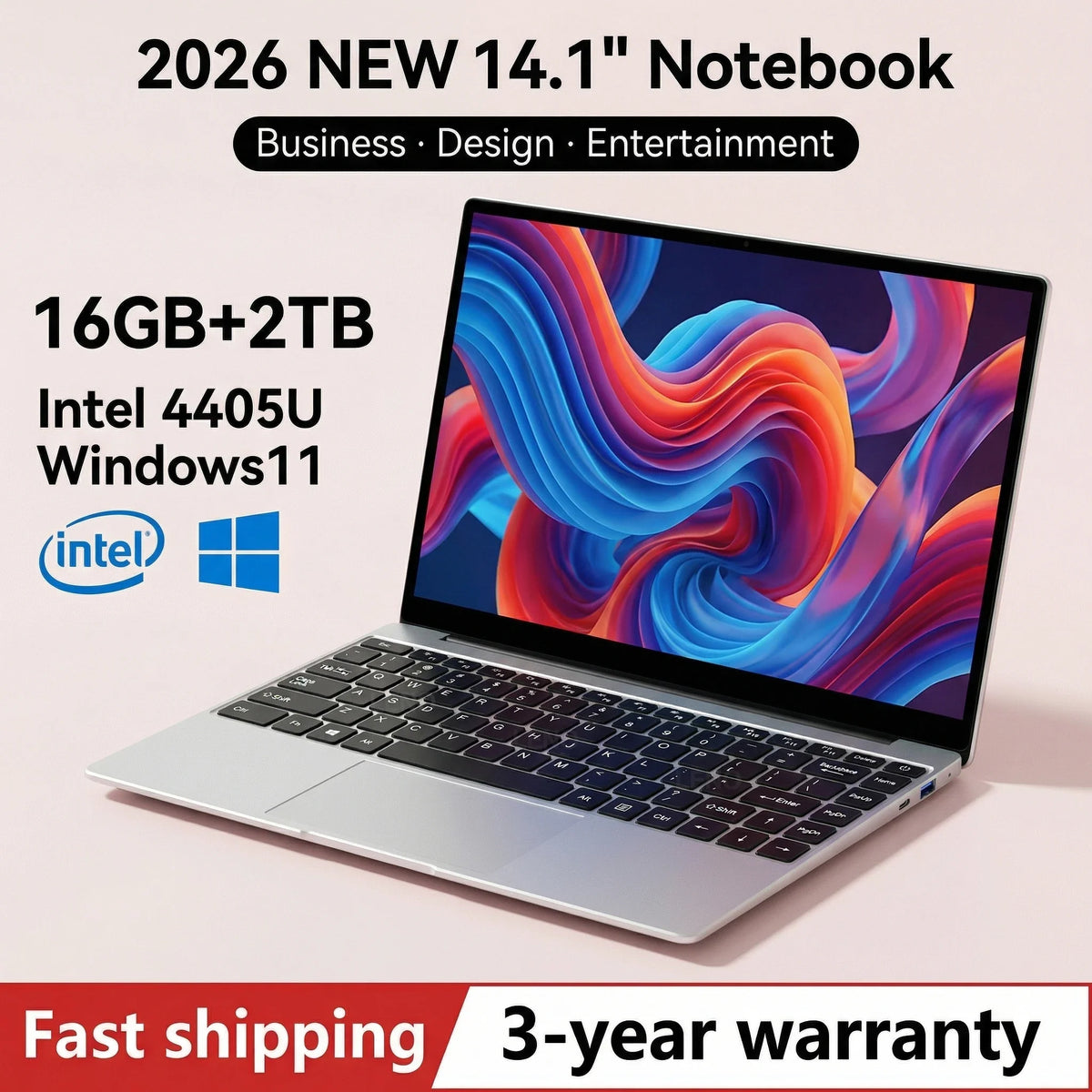 LENO Ultra Slim 14.1" Windows 11 Laptop | 16GB RAM | Intel 4405U | 256GB–2TB SSD | FlipStylez LLC®