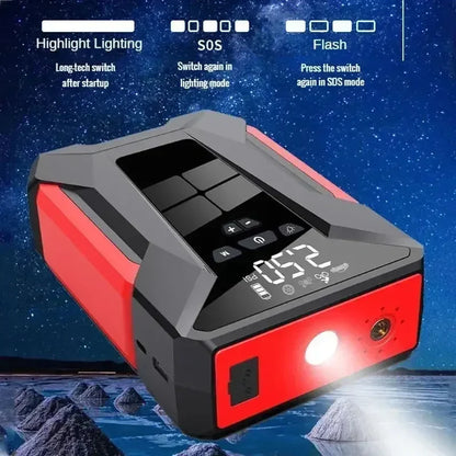 28000mAh Car Jump Starter Air Pump Multi-Function4In1 Air Compressor Power Bank Car Battery Starter Starting Auto Tyre Inflator