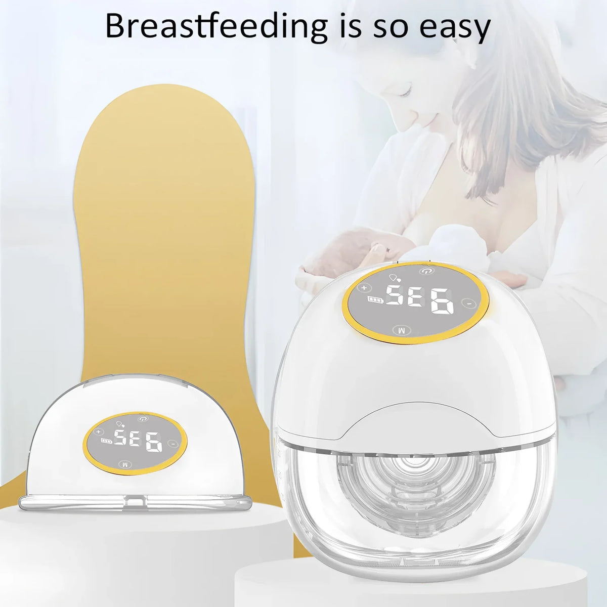 1PCS Portable Electric Wearable Breast Pump Hands-Free Automatic Milk Collection for Home And Travel
