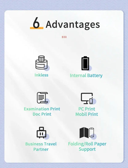 Portable A4 Thermal Printer Document Tattoo Printer Bluetooth Wireless Mini Printer Notes lmage Photo Printing Machine A4 Paper